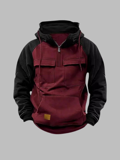 Men's Urban Style Hoodie with Chest Pockets and Hood – Leisure & Everyday Use