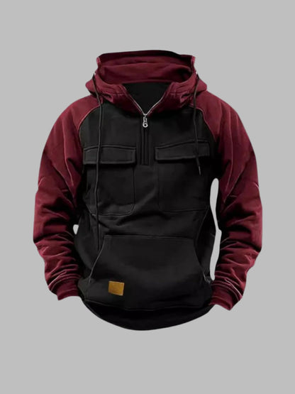 Men's Urban Style Hoodie with Chest Pockets and Hood – Leisure & Everyday Use