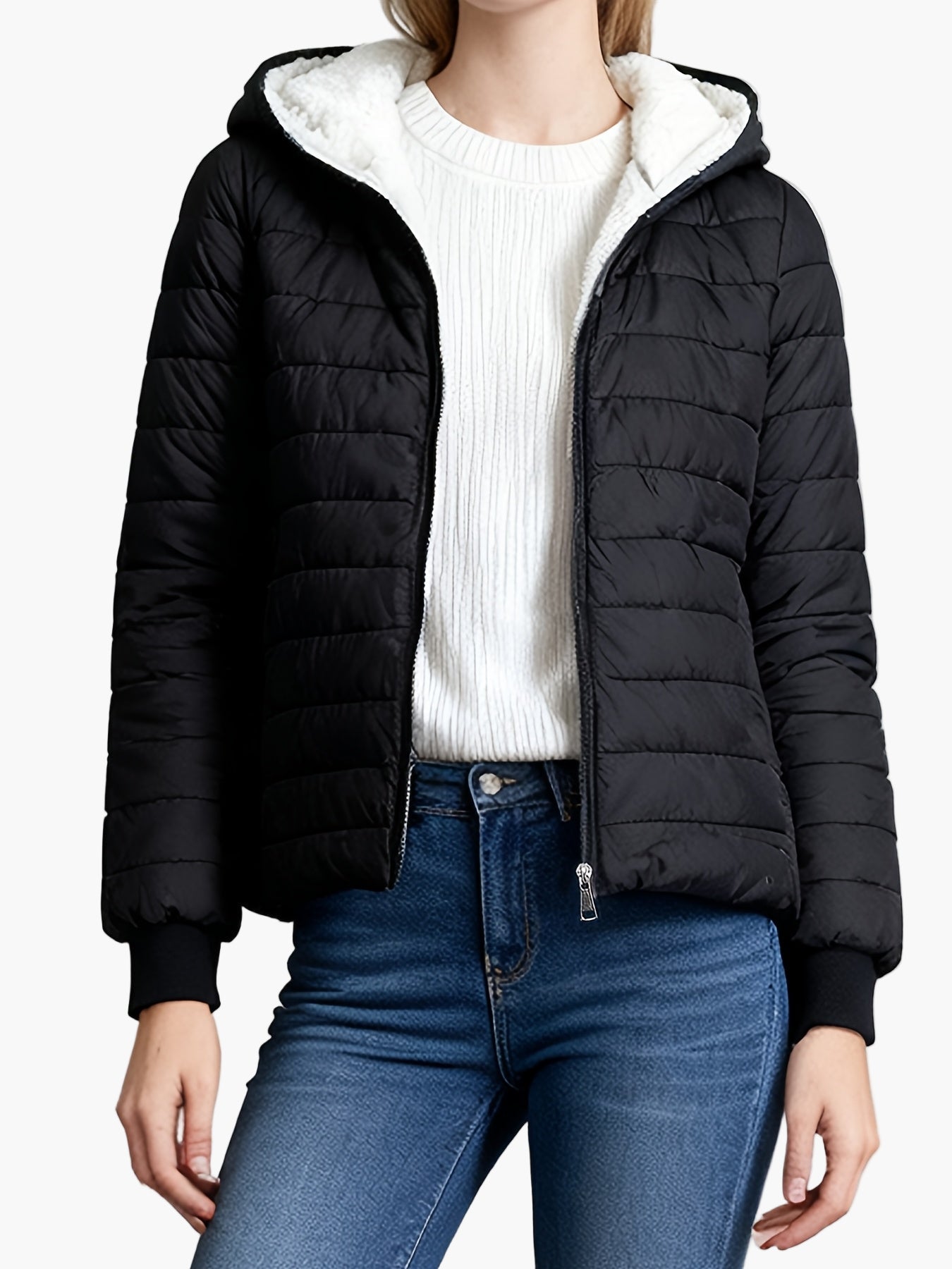 Women's quilted jacket with hood – Elegant winter companion for everyday and leisure use