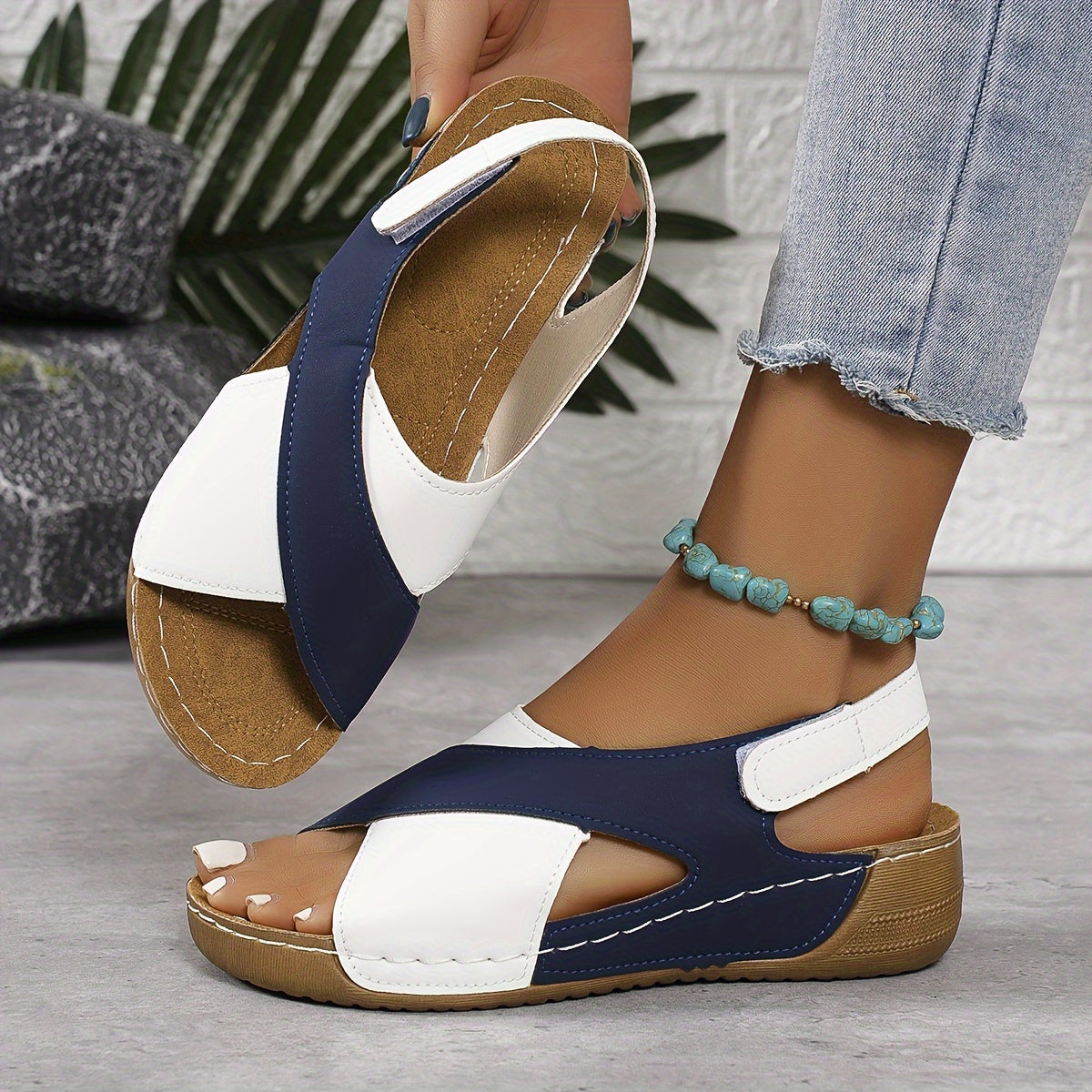 Women's Comfortable Sandals with Wedge Sole for Leisure and Summer