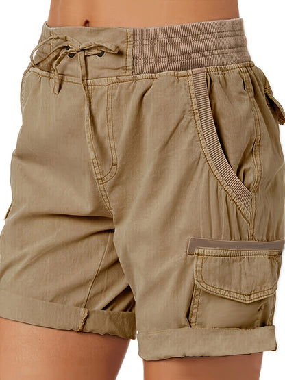 Women's Casual Shorts with Drawstring and Cargo Pockets – Comfortable Summer Bermuda Shorts