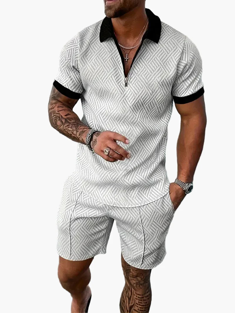 Men's Polo Shirt and Shorts Set – Modern Casual Style for Summer, Vacation & Everyday Wear