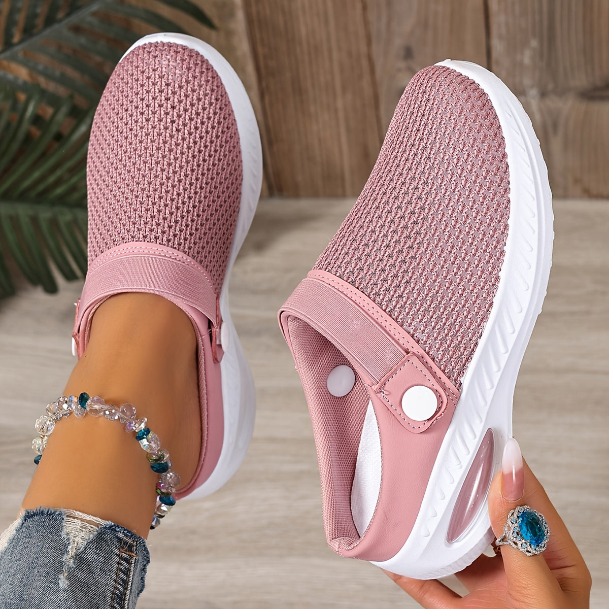 Women's Slip-On Mesh Clogs Comfortable Casual Shoes Sporty Style