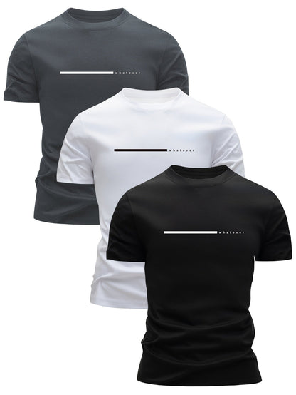 Men's T-shirt with minimalist "whatever" print, casual style, modern design, for everyday wear and leisure