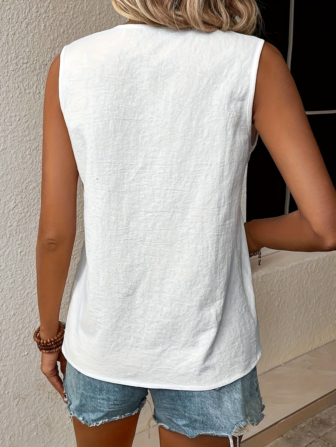 Women's Summer Top with Lace, V-Neck, Elegant, Casual