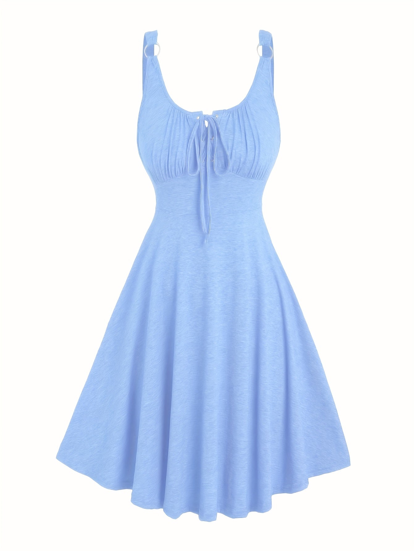 Damen Skaterkleid mit Schnürung – Freizeitkleid im Vintage-Stil für Alltag und Sommer