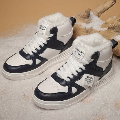 Unisex winter high-top sneakers with lining – warmly lined casual shoes