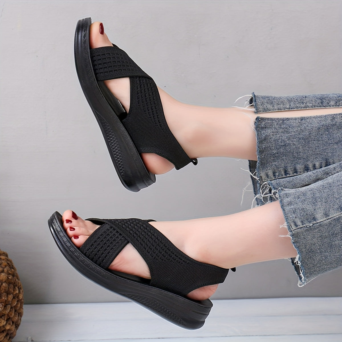 Damen Slingback Sandalen mit Kreuzriemen – Bequeme Alltagssandalen für Freizeit und Stadt