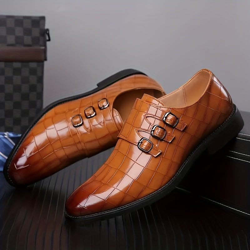 Herren Business-Schuhe Vintage Stil mit Schnallen – Elegante Freizeitschuhe für Büro und festliche Anlässe