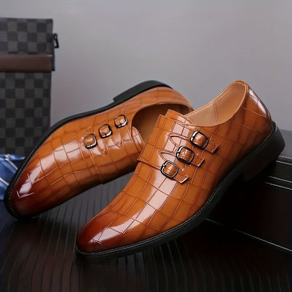 Herren Business-Schuhe Vintage Stil mit Schnallen – Elegante Freizeitschuhe für Büro und festliche Anlässe