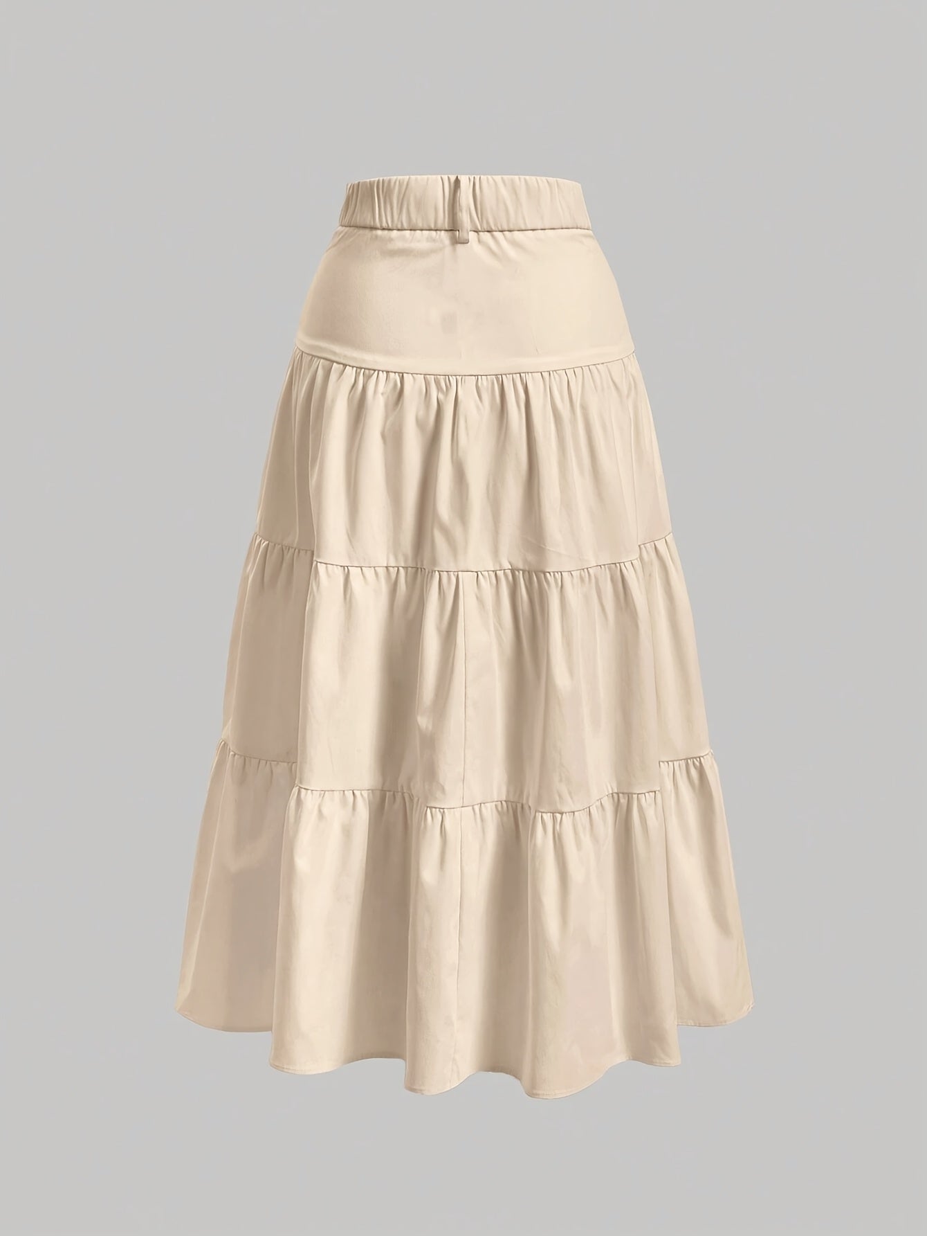 Damen Eleganter Stufenrock mit Hoher Taille für Alltag und Büro