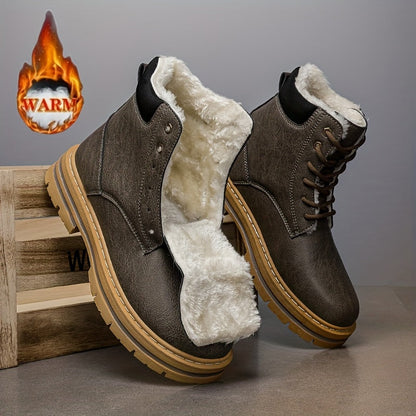 Herren Winterstiefel gefüttert Boots Schnürsenkel warme Stiefel