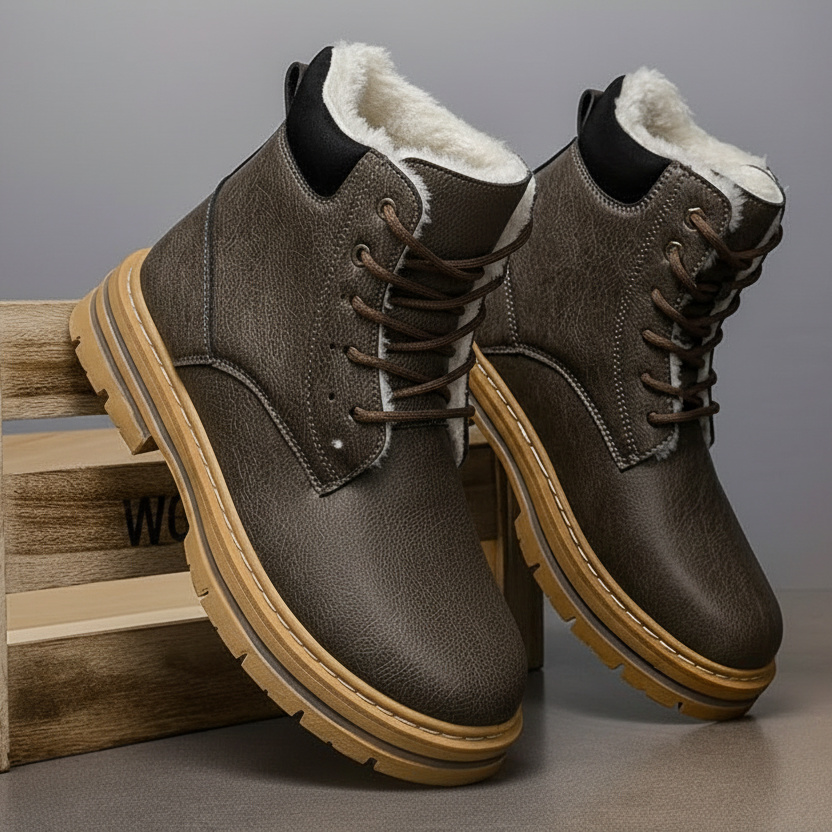 Herren Winterstiefel gefüttert Boots Schnürsenkel warme Stiefel
