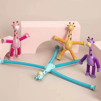Children's Cartoon Telescopic Giraffe Fidget Toy with Suction Cup – Stress Relief & Sensory Fun