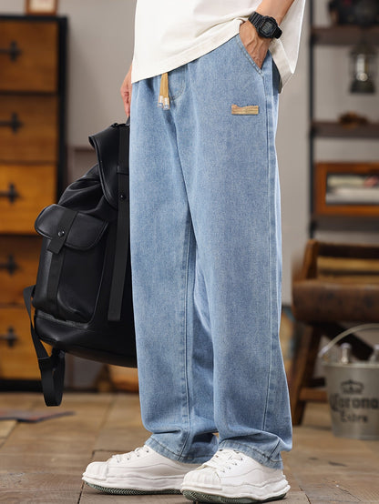 Men's Relaxed Fit Jeans Joggers with Drawstring for Casual Leisure Looks