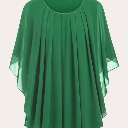 Women's Elegant Flowing Chiffon Cape Top for Going Out – Oversized Style