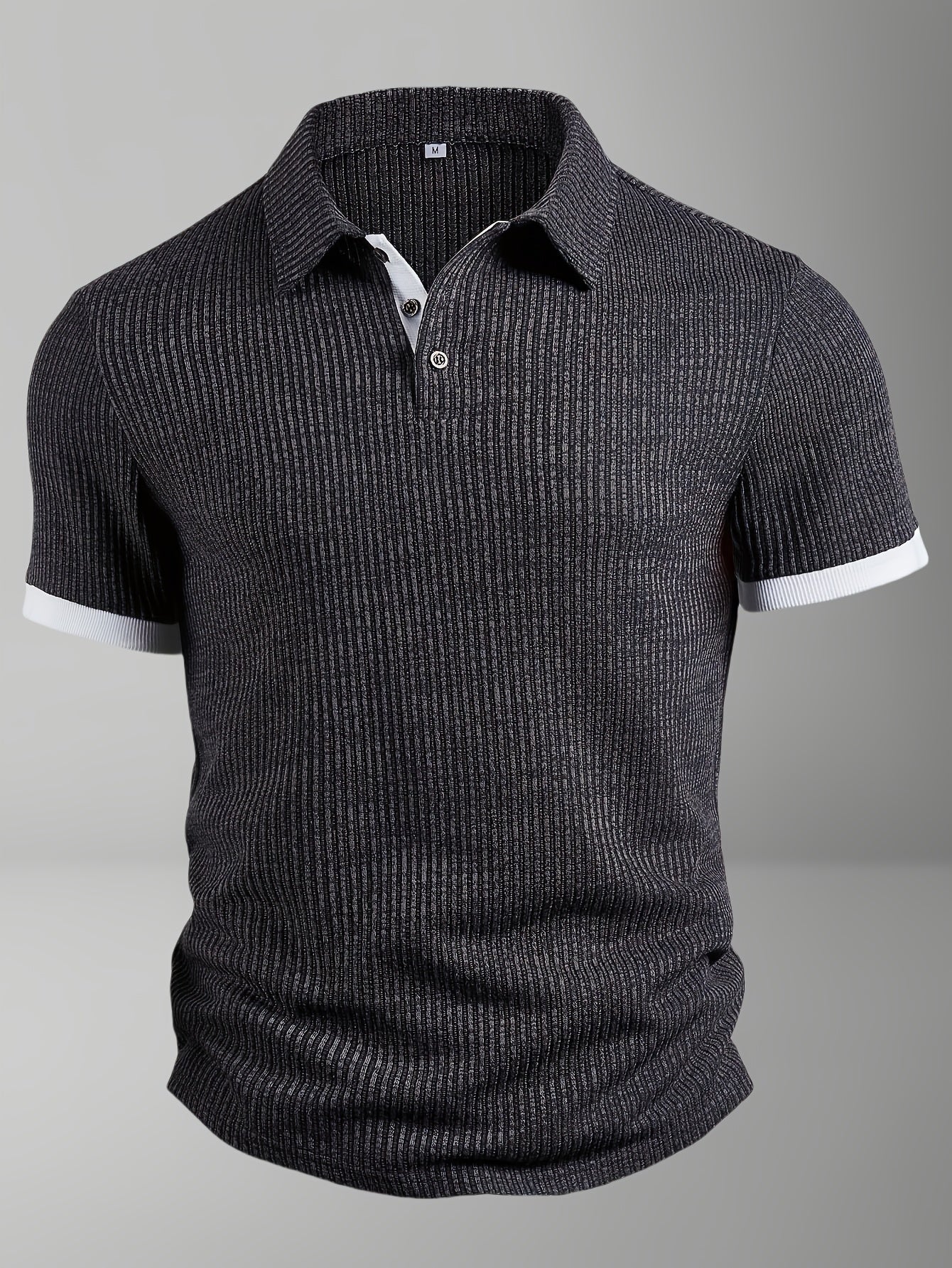 Men's Modern Fit Short Sleeve Polo Shirt – Textured Casual Classic for Office & Everyday Wear