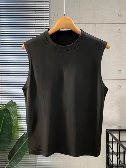 Men's Loose Sleeveless Casual Summer Top – Crew Neck, Ideal for Sports & Everyday Wear