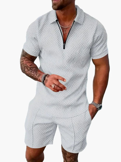 Men's Polo Shirt and Shorts Set – Modern Casual Style for Summer, Vacation & Everyday Wear