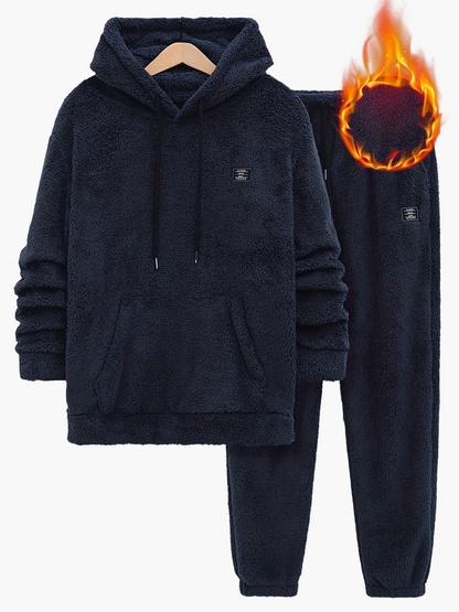 Men's Cozy Hooded Sweatshirt & Sweatpants Set – Comfortable Leisure Suit for Autumn and Winter