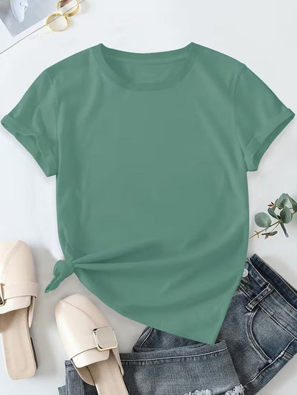 Women's Basic Short-Sleeve Crew Neck Casual T-Shirt