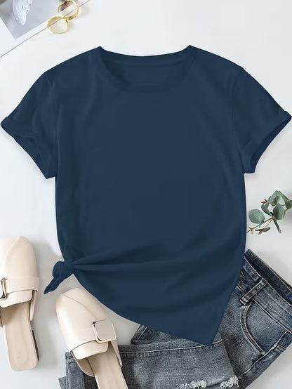 Women's Basic Short-Sleeve Crew Neck Casual T-Shirt