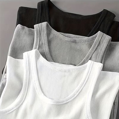 Men's Sporty Ribbed Tank Top – Modern Training and Casual Top
