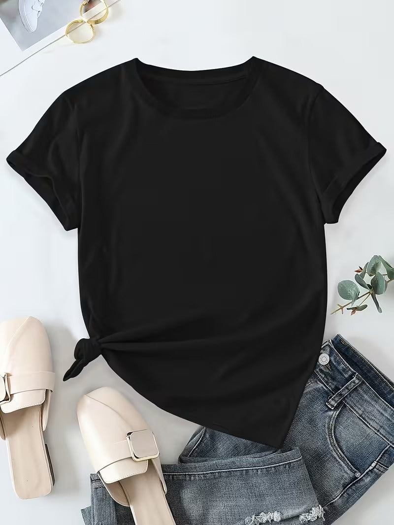 Women's Basic Short-Sleeve Crew Neck Casual T-Shirt