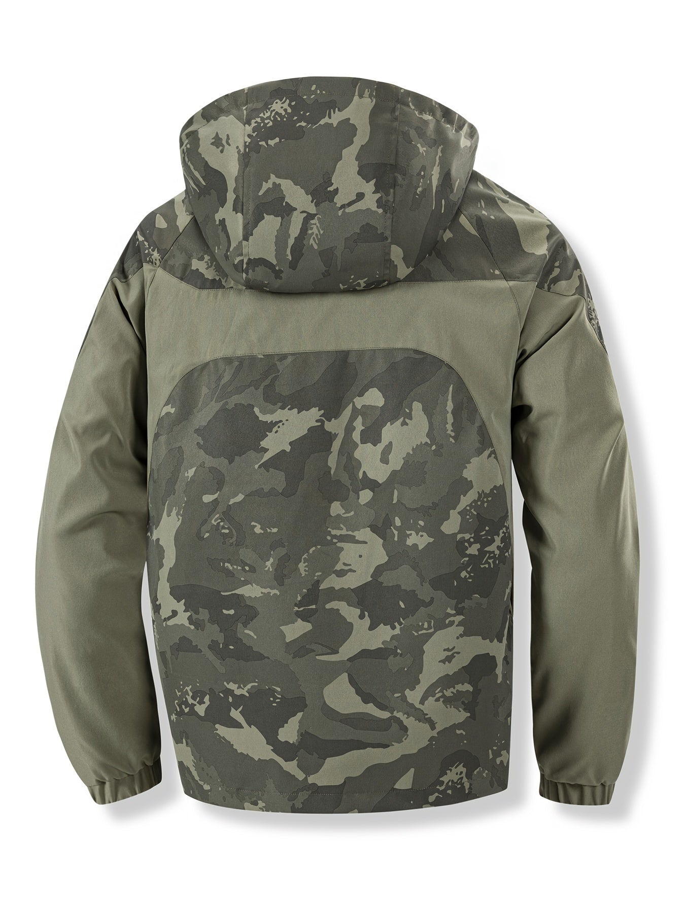 Men's camouflage jacket with hood and zipper