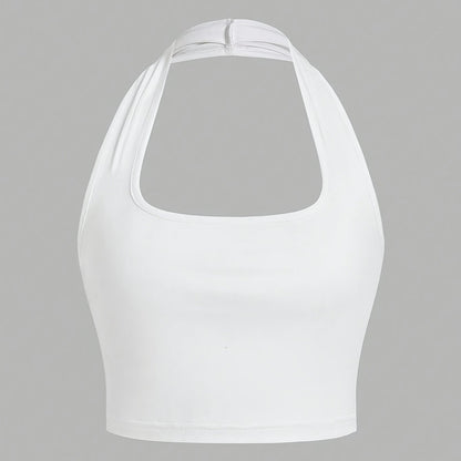 Women's Halterneck Crop Top – Backless, Summer, Casual Style