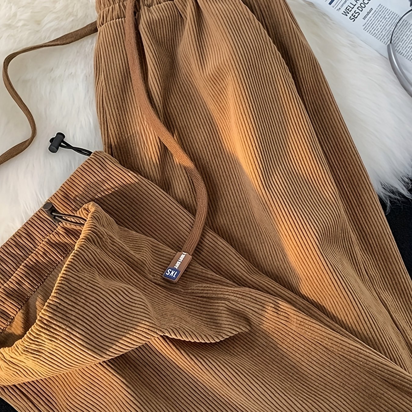 Men's Pleated Casual Pants with Elastic Waistband and Drawstring – Modern Urban Style & Comfort