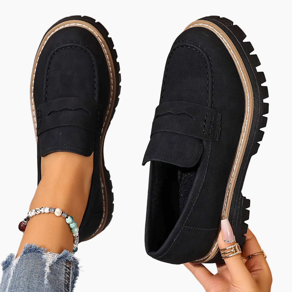 Women's Slippers with Platform – Fashionable Loafers for Everyday and Leisure Wear