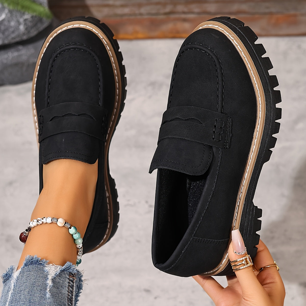 Women's Slippers with Platform – Fashionable Loafers for Everyday and Leisure Wear