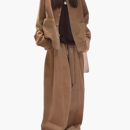 Women's Oversized Suit Two-Piece Set – Elegant Casual Look for Autumn and Winter