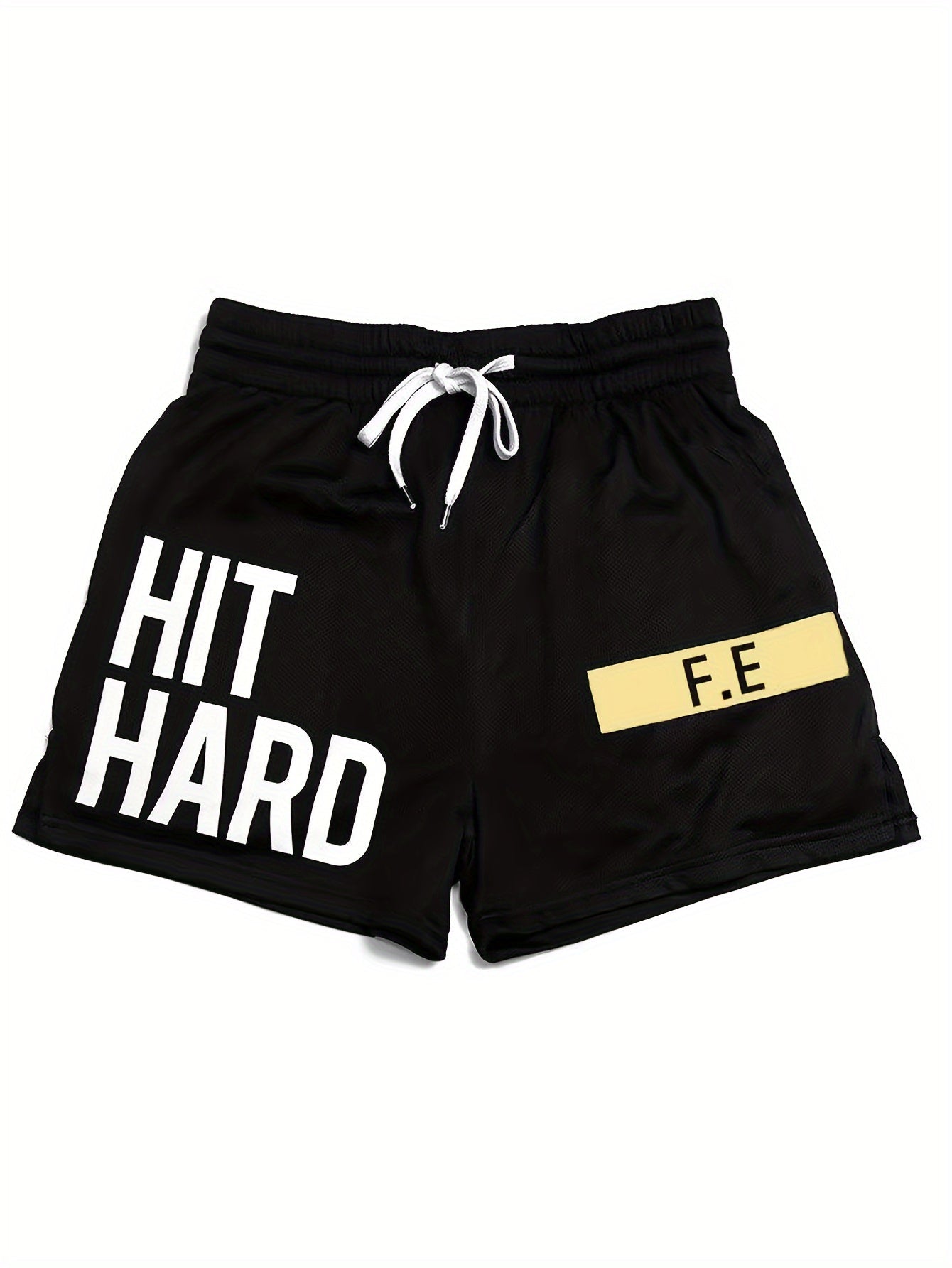 Men's Basketball Shorts with 'HIT HARD' Print – Sporty Look for Training and Leisure