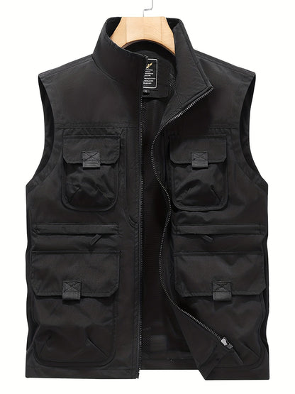 Men's Outdoor Utility Vest with Multiple Pockets for Leisure and Adventure