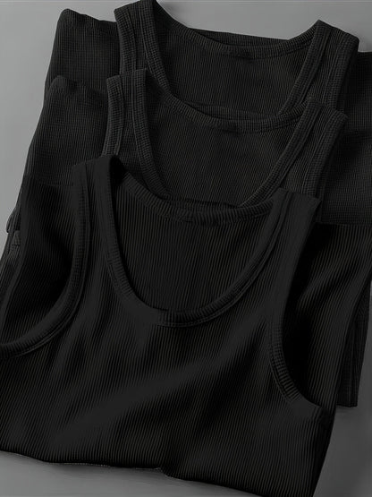 Men's Sporty Ribbed Tank Top – Modern Training and Casual Top