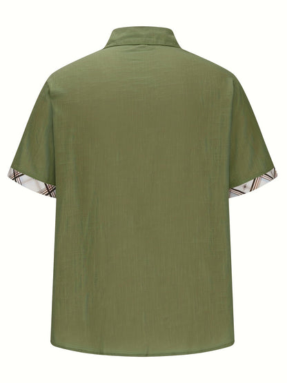Men's Short-Sleeve Casual Shirt with Contrast Elements – Summer Shirt for Beach and Everyday Wear