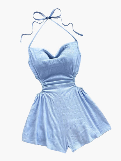 Women's jumpsuit with halter neck and cut-outs – fashionable one-piece for vacation and summer
