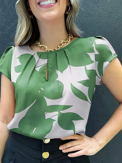 Women's Blouse Elegant Short Sleeve Modern Business Casual