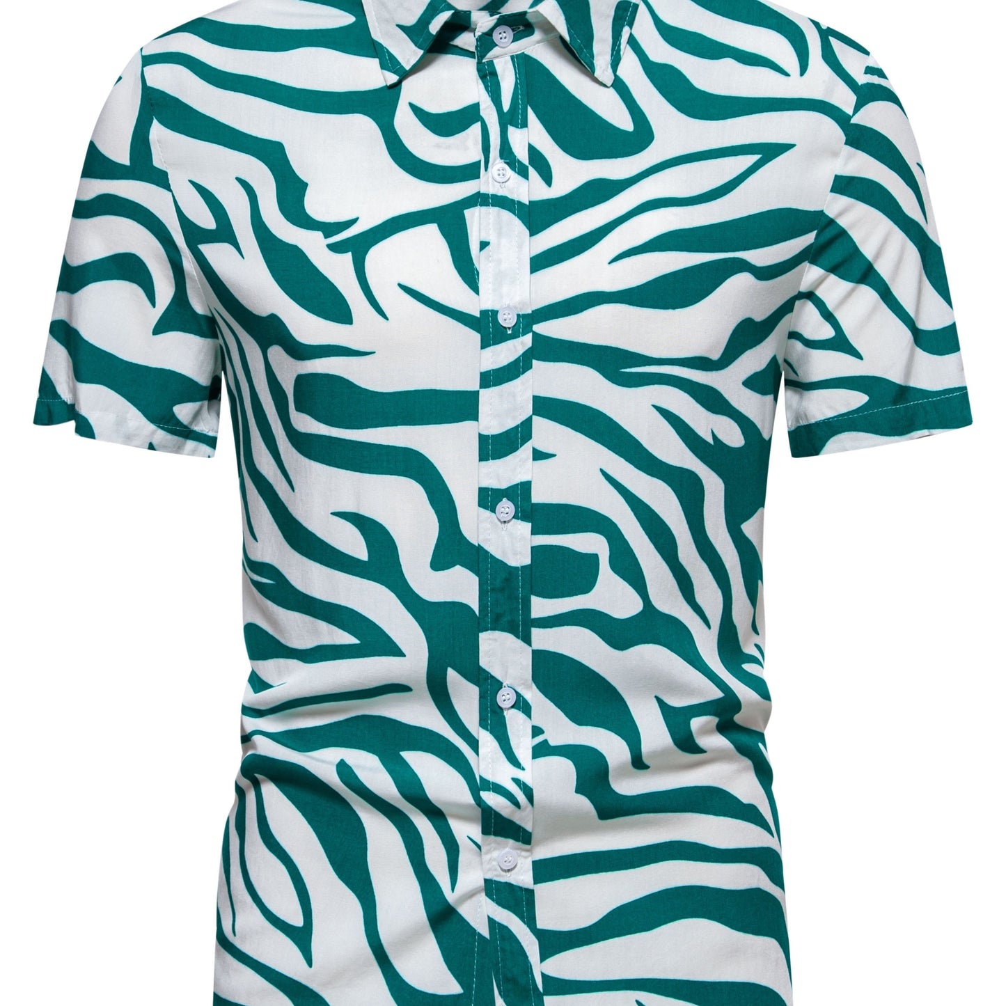Herren Kurzarm Resort Hemd mit Zebra Muster – Modisches Statement für Freizeit und Urlaub