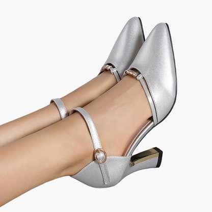Women's Elegant Pumps with Block Heel and Straps – Perfect for Everyday and Festive Occasions