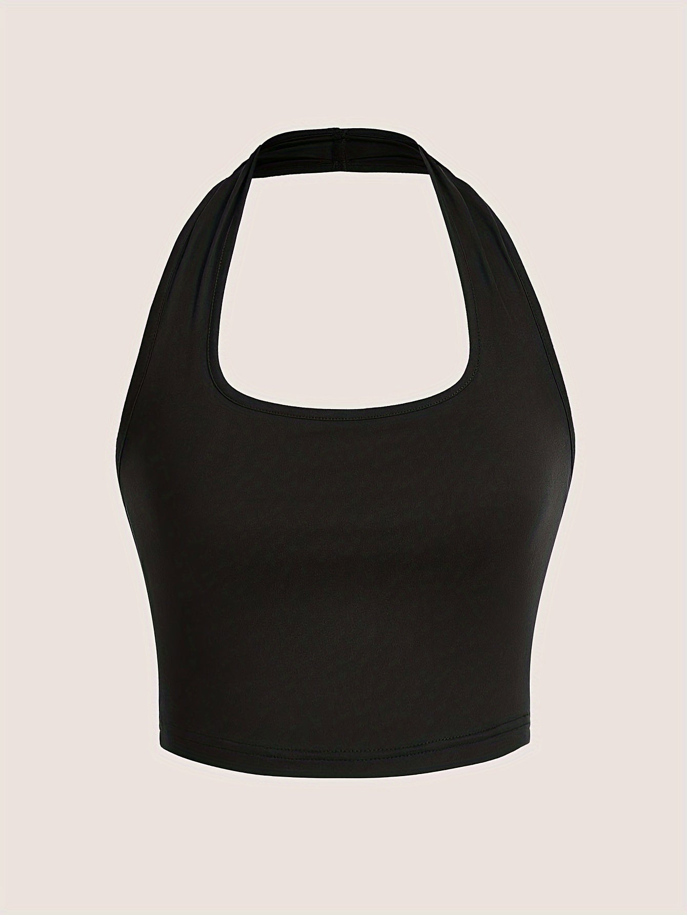 Women's Halterneck Crop Top – Backless, Summer, Casual Style