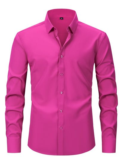 Men's Business-Casual Shirt Slim Fit Long Sleeve Modern Style