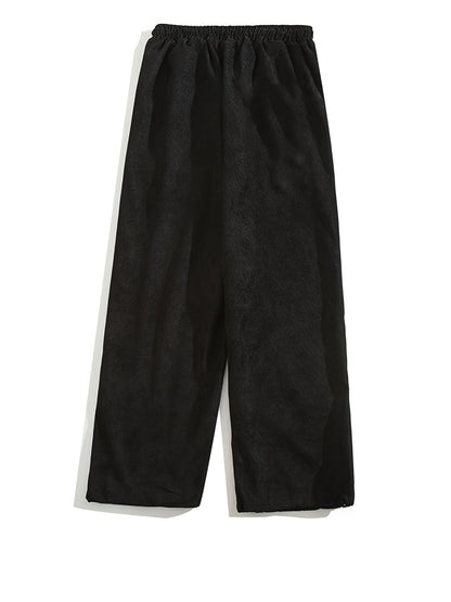 Men's Pleated Casual Pants with Elastic Waistband and Drawstring – Modern Urban Style & Comfort