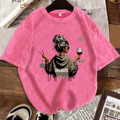 Damen Oversize T-Shirt Dramatic Print Streetstyle – Lässiges Statement-Shirt mit Grafik
