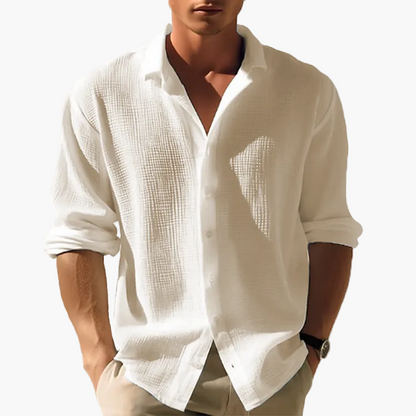 Men's long-sleeve casual shirt with turn-down collar – Modern, lightweight shirt for everyday, office & vacation