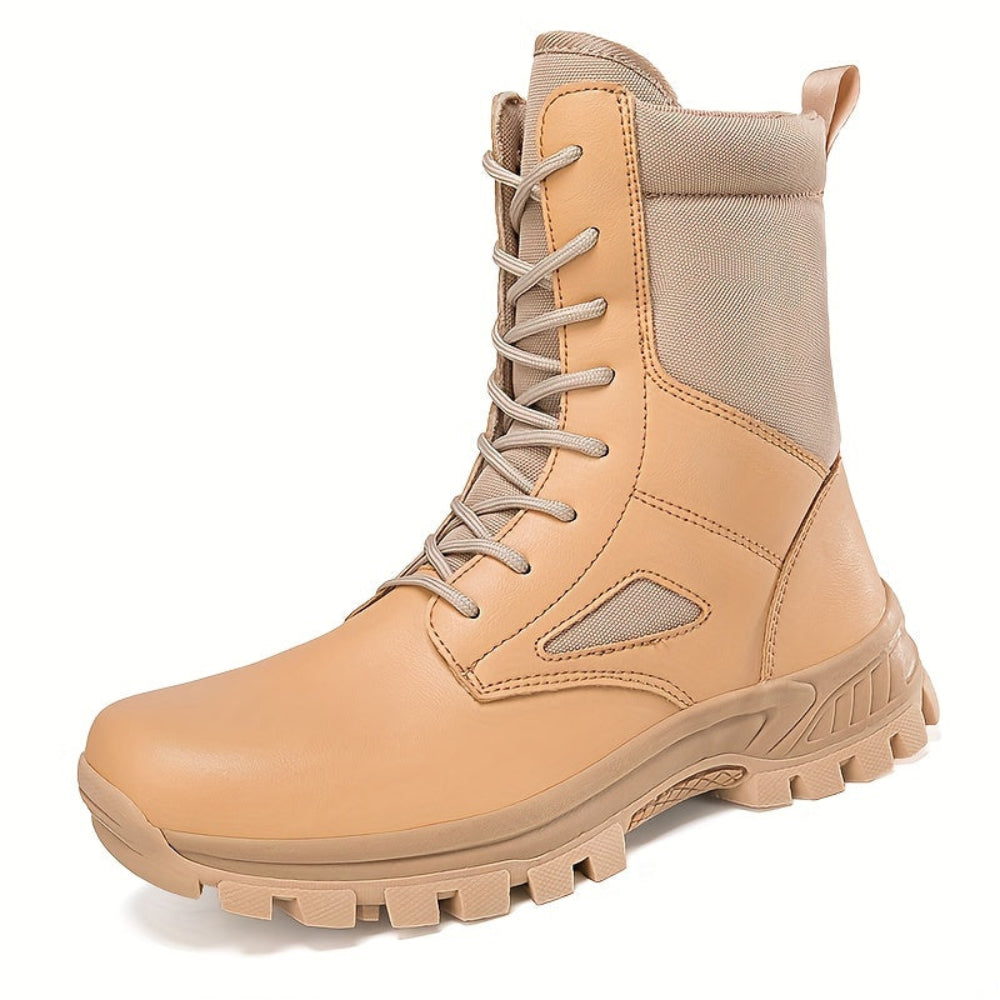 Men's lace-up boots with a high shaft and durable sole
