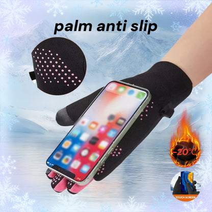 Winter touchscreen gloves, windproof, warm, black and gray