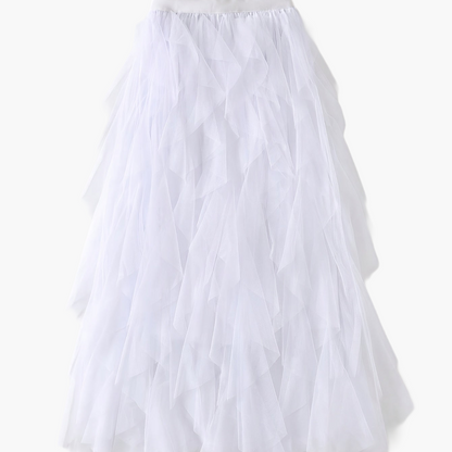 Women's Maxi Skirt with Ruffle Layers – Elegant Tulle Skirt for Formal Occasions